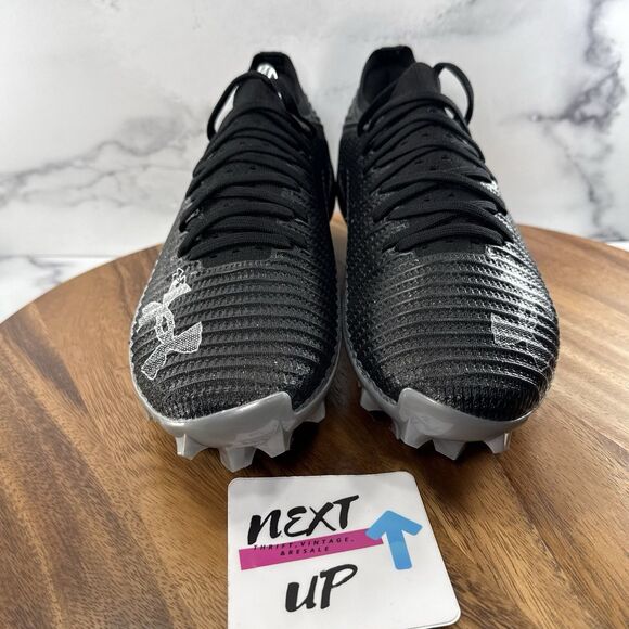 Men’s size 11-Under Armour Blur Pro Football Cleats Black/Grey Silver NEW main image 7